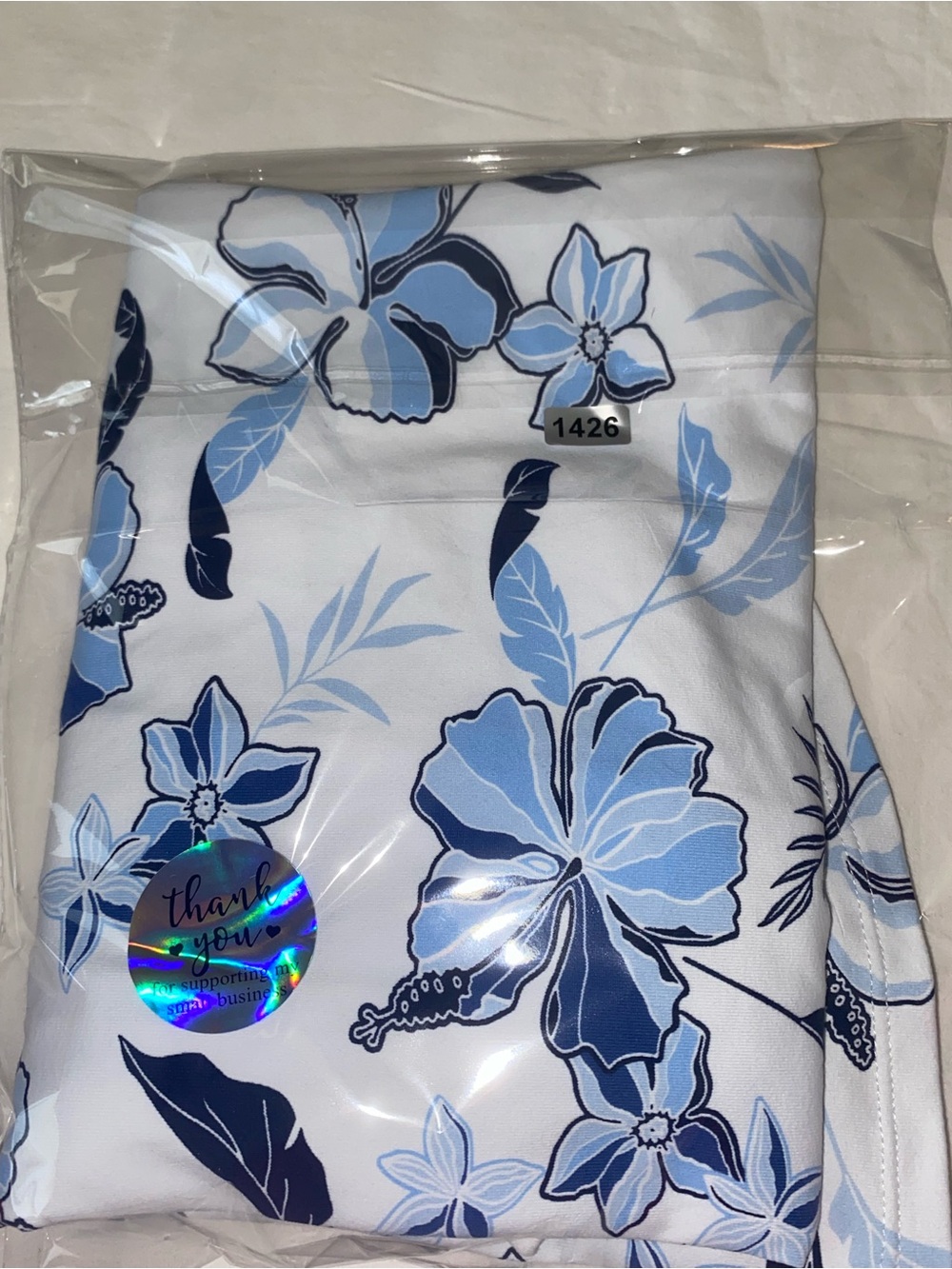 Izod White Sleeveless Polo with Light and Navy Blue Floral Print - Picture 8 of 8